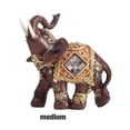 thumbnail image 3 of Elefante esculpir estatua estatuilla resina librería decoración Animal artesanía habitación mascotas accesorios recuerdo de la suerte Decoración del hogar Marrón, 4.1x2.0x4.1 pulgadas Medio Billuyoard HA076984-05, 3 of 6