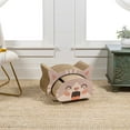 thumbnail image 5 of THE LICKER STORE Opal 19" Modern Cardboard Happy Cat Head 2-in-1 Cat Cave Scratcher with Built-In Bell Toys and Catnip, Muted Pink/Cream, CSR1000A, 5 of 9