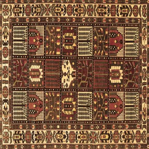 Ahgly Company Indoor Square Persian Brown Traditional Area Rugs, 7' Square