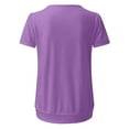 thumbnail image 6 of MIXUE Womens Tops Summer Solid Color Round Neck Short Sleeve Pleated Loose Fit Casual Tshirts Streetwear,Purple,XL, 6 of 6