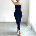thumbnail image 4 of Bnwani Ladies Dresses,Women Dresses,Solid,Side Split,V-Neck,Sleeveless,Navy,M, 4 of 7