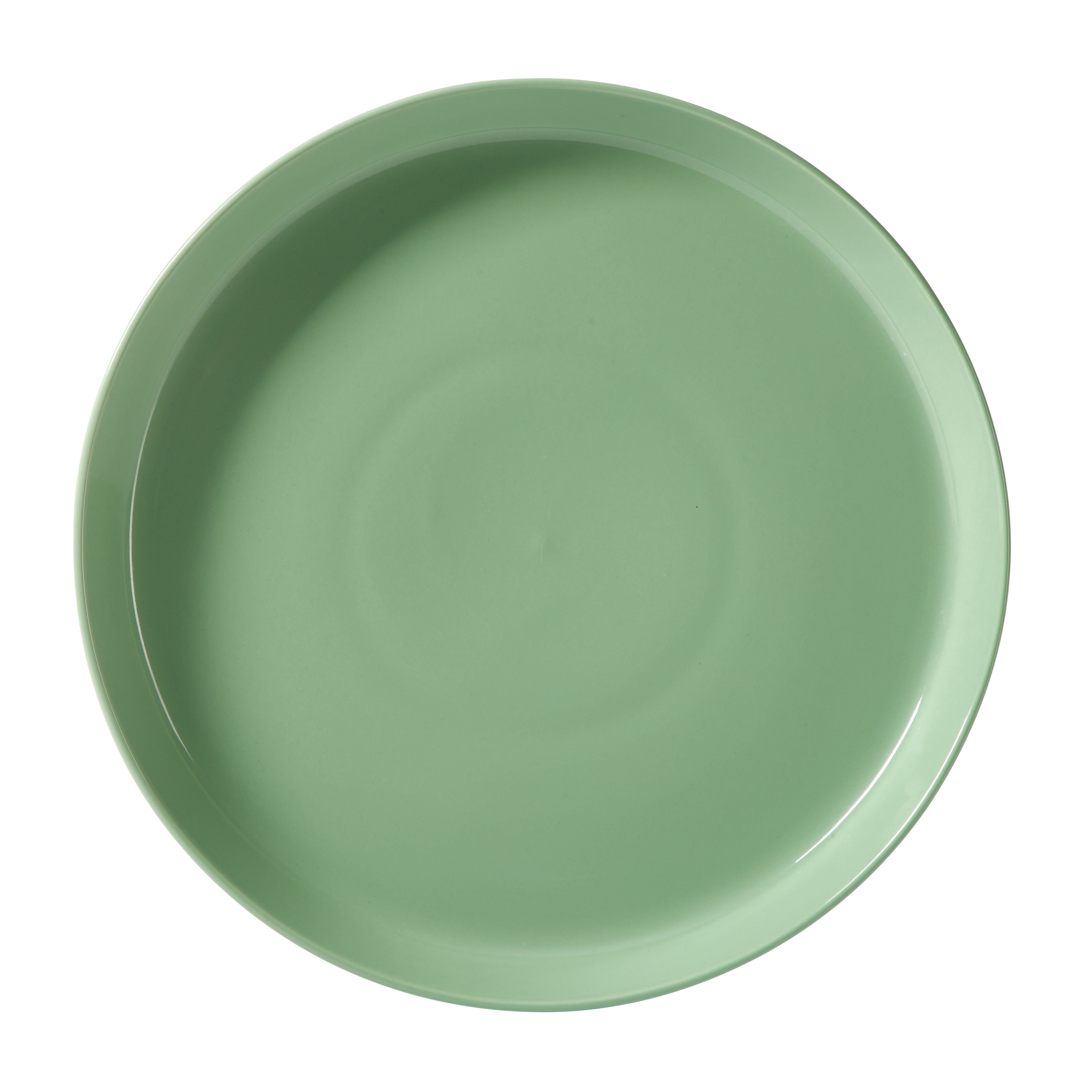 Martha Stewart Everyday Faretta Green 12-Piece Fine Ceramic Dinnerware Set