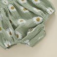 thumbnail image 6 of Newborn Baby Girls Summer Outfits Floral Daisy Romper Ruffle Smocked Suspender Bodysuit with Bow Headband Set Cute Clothes, 6 of 7