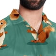 thumbnail image 5 of Squirrel Men's Short Sleeve Hawaiian Shirt Button Down Poplin Beach Casual Printed Unisex Summer Tops, 5 of 6