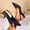 Black, variant on Aueoeo Girls Sandals,Women's Summer New Large Size Good With Satin High Heel Sandals Shallow Mouth Back Trip High Heel Shoeson Clearance