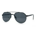 thumbnail image 4 of Mens Racer Tear Drop Double Bridge Officer Police Style Metal Sunglasses All Black, 4 of 8