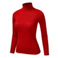thumbnail image 3 of FashionMille Women Ribbed Knit Texture High Neck Long Sleeve Pullover Sweater, 3 of 5