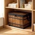 thumbnail image 6 of Kraoden Fabric Imitation Wood Grain Storage Box, Large Capacity Foldable Organizer for Clothing, Toys, Books, and Miscellaneous Items, Sturdy Non-Woven Fabric with Lid, 6 of 6