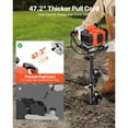 thumbnail image 4 of KFFKFF Gas Powered Post Hole Digger, 52cc Post Hole Auger with 6" & 10" Bits, 3 Extension Rods, 1450W Heavy-Duty Earth Auger for Fence Posts, Deck / Pergola Posts, Plant / Tree Planting, EPA Listed, 4 of 9