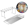 thumbnail image 3 of S SERENABLE Loviver Chicken Wing Leg Rack w/ Pan for Grill Smoker Oven Roaster BBQ Accessory, 3 of 9
