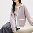 thumbnail image 4 of Yangnuo Womens Sweaters for Fall Winter Women's Loose-fitting Colored Turtleneck Zipper Long-sleeved Knitted Cardigan Sweater Top, 4 of 5