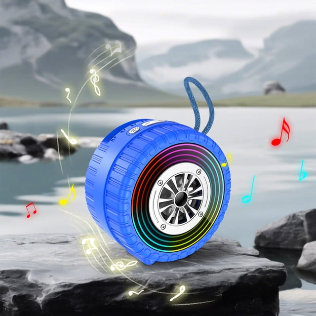 Virelaxpo 2025 Mini Bluetooth Speaker with Colorful Light Modes TWS Pairing FM Radio and 360 Surround Sound for Versatile Entertainment