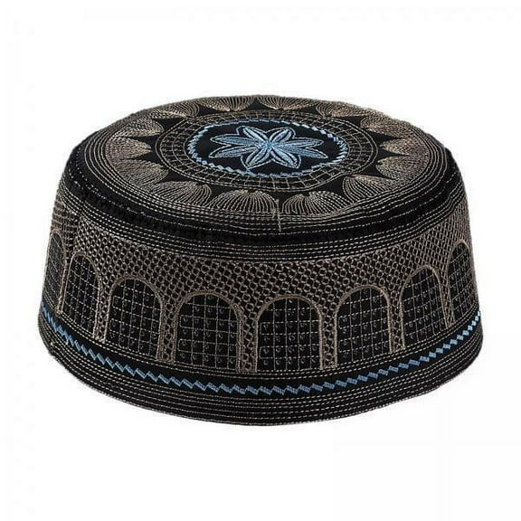 hengtong 3xIslamic Mens Prayer Kufi Hat Cap Turkish Namaz Topi Black