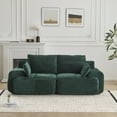 thumbnail image 4 of Miniyam 84" Corduroy Modular Sofa Couch with Cushions, Convertible Sectional Seating for Living Room, 1200 lbs Capacity, No Assembly, Green, 4 of 7