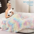 thumbnail image 6 of Anjee Faux Fur Weighted Blanket 15lbs, Shaggy Fleece Throw Weighted Blankets, 60"x80" Rainbow, 6 of 9