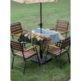 thumbnail image 5 of Square Outdoor Tablecloth with Umbrella Hole Oil Painted Wildflowers Outside Table Cloth Waterproof Patio Table Cover Sky Blue Coastal Floral Zipper Tablecloths for Picnic Party Camping 54x54 Inch, 5 of 8