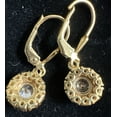 thumbnail image 3 of 2 Ct Round Cut White Moissanite 14k Yellow Gold Plated Drop Dangle Earrings, 3 of 4