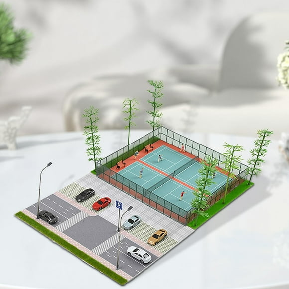 mini estacionamiento,Conjunto combinado de escenas de carretera a escala 1/160,Objetos coleccionables de la escena del estacionamiento de vehículos a escala,Vitrina de estacionamiento en