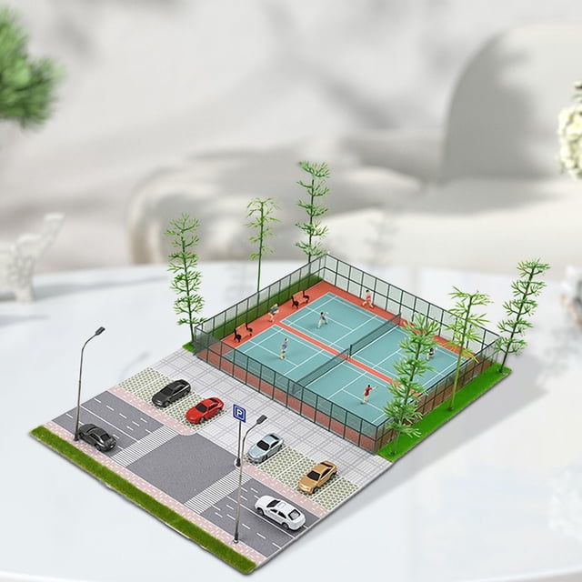 mini estacionamiento,Conjunto combinado de escenas de carretera a escala 1/160,Objetos coleccionables de la escena del estacionamiento de vehículos a escala,Vitrina de estacionamiento en
