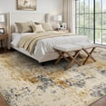 thumbnail image 4 of VUNATE 8'x10' Rugs for Living Room Washable Rugs Modern Abstract Area Rug Neutral Indoor Carpet Soft Rugs for Bedroom Office Dining Room Kitchen Laundry Room Accent Rug Modern Home Decor Gold, 4 of 7