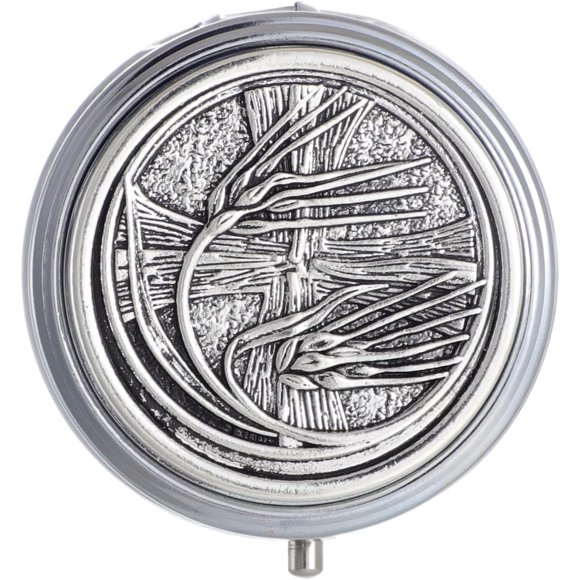 KOMI Wheat Cross Rosary Box Confirmation Gifts for Catholics, Trinket Boxes Holy Communion Gifts for Boys or Girls, Small Trinket Box