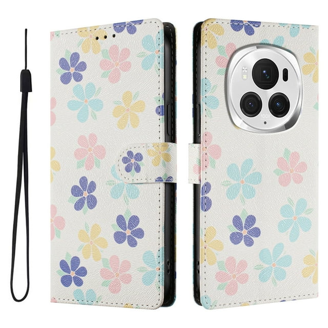 FOXDOCK Funda Tipo Cartera para Honor Magic 6 Pro con Soporte y Correa – Diseño de Patrones Lindos