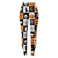 thumbnail image 6 of COMVALUE Halloween Leggings for Women High Waist Printed Yoga Pants Holiday Tights Costume Plus Size Yellow Size S, 6 of 7