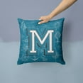 thumbnail image 2 of Carolines Treasures CJ2014-MPW1414 Letter M Sea Doodles Initial Alphabet Canvas Fabric Decorative Pillow 14Hx14W, 2 of 4