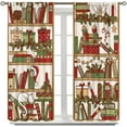 thumbnail image 3 of Bookshelf Curtains, Vintage Library with Books Window Treatments for Kids Bedroom, Wooden Wooden Antique Bookcase Drapes 2 Panel Sets,42x54 Inch, Style-6, 3 of 6