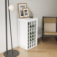 thumbnail image 3 of Brown Walnut Color Modular Wine bar Cabinet with Storage Shelves with Hutch for Dining Room (White + MDF-1), 3 of 7