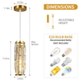 thumbnail image 3 of Mini Crystal Chandeliers Adjustable Pendant Light Modern Gold Pendant Light Fixture for Living Room, Dinning Room, Kitchen Island and Bedroom(2-Pack), 3 of 6