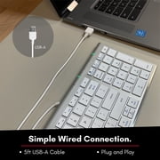 Macally Keyboard for Mac and Windows - Compatible with Apple Wired Keyboards - Slim, Space-Saving Design USB 98 Keys Keyboard with Numeric Keypad for Laptop, MacBook, iMac - ACEKEY2MA