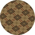 thumbnail image 1 of Ahgly Company Indoor Round Patterned Cinnamon Brown Area Rugs, 7' Round, 1 of 6