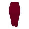thumbnail image 6 of Women'S Premium High Waist Nylon Ponte Stretch Office Pencil Skirt Wine Red XXL, 6 of 7