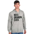 thumbnail image 4 of Best Grandpa Ever Grandfather Poppop Men's Big & Tall Graphic Zip Up Hoodie Brisco Brands 5X, 4 of 5