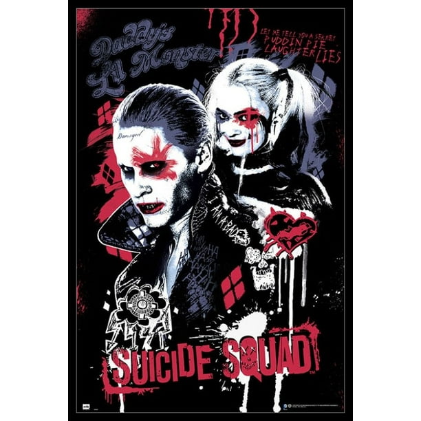 Suicide Squad Joker Harley Quinn Laminated Framed Poster 24 X 36 Walmart Com