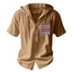 thumbnail image 5 of Camisa de Manga Corta de los Hombres con Capucha de Cárdigan Impresa con Botón con Bolsillos Top Casual para Primavera Verano, 5 of 9