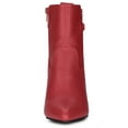 thumbnail image 3 of Unique Bargains Women's Strap Decor Point Toe Block High Heels Ankle Boots, 3 of 7