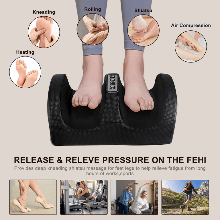 Shiatsu Foot Massager Machine with Heat, Foot and Calf Massager