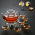 thumbnail image 2 of kendal 27 oz glass filtering tea maker teapot with a warmer and 6 tea cups cj-800ml, 2 of 9
