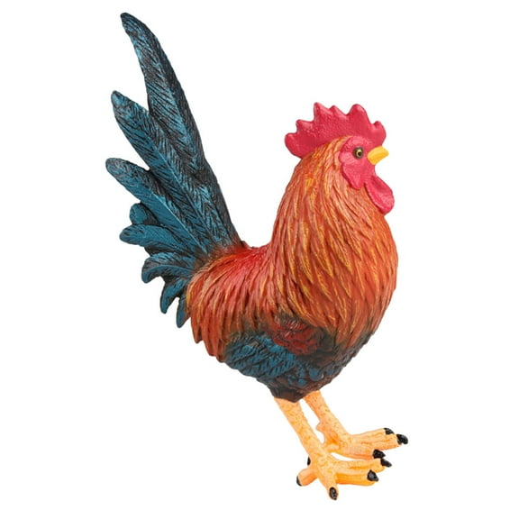 WRITWAA Realistic Plastic Rooster Statue for Lawn and Garden Decoration, Outdoor Chicken Model, 1 Set