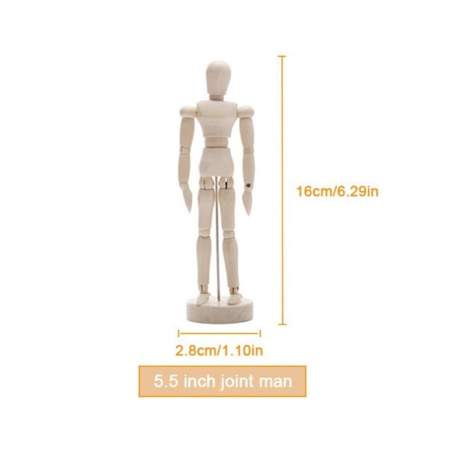Wooden Hand Figurines Rotatable Joint Hand Model Drawing Sketch Mannequin Miniatures Home Office Desktop Room DIY Decoration