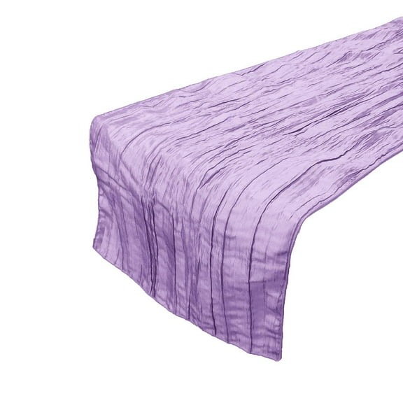 Crinkle Taffeta Crushed Style Decorative Table Runner Lavender