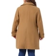thumbnail image 4 of Agnes Orinda Women's Plus Size Coat Turndown Collar Single Breasted Warm Long Coats with Pocket 3X Camel, 4 of 7