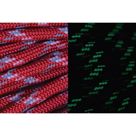 UltraCord 50 Feet - Red - Reflective, Glow in the Dark Cord with Fishing Line and Jute (Best Rated Fishing Line)