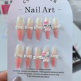 thumbnail image 5 of Pegatinas de uñas de dibujos animados Sanrioed Hellokittyed, pegatinas de uñas de gradiente largo Simple, pajarita, corazón femenino, pegatinas de uñas extraíbles, juguetes de regalo, 5 of 5