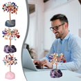 thumbnail image 1 of Natural Quartz Crystal Money Tree for Wealth & Feng Shui - Handmade Healing Crystal Bonsai with Agate Base for Home & Office Decor, 1 of 1