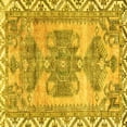 thumbnail image 1 of Ahgly Company Machine Washable Indoor Square Persian Yellow Traditional Area Rugs, 6' Square, 1 of 4
