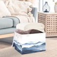 thumbnail image 3 of Yayeee Collapsible Cube Storage Bin with Lid Fabric Closet Decorative Basket with Handles, Watercolor Mountains, 3 of 7