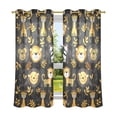 thumbnail image 2 of Lions Zebras Leaves Blackout Curtains Thermal Insulation 63 inch Grommet for Bedroom Living Room Bathroom Kitchen Windows 2 Pack, 2 of 6